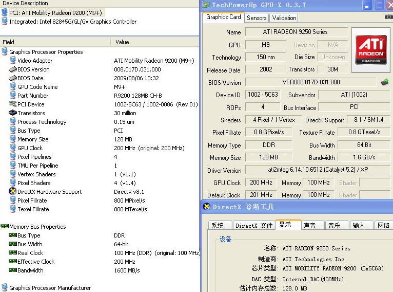 pcidv.com/ati mobility 9200 specification