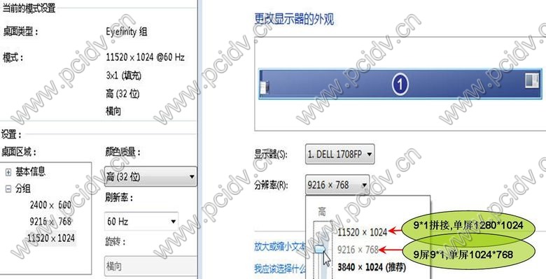 pcidv.com/vhdci 7759d 九屏显卡拼接电视墙